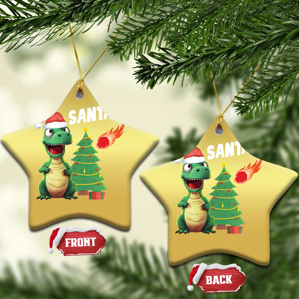 Funny Xmas Dinosaurs Extinction Christmas Ornament Is That Santa Cute Dino TS09