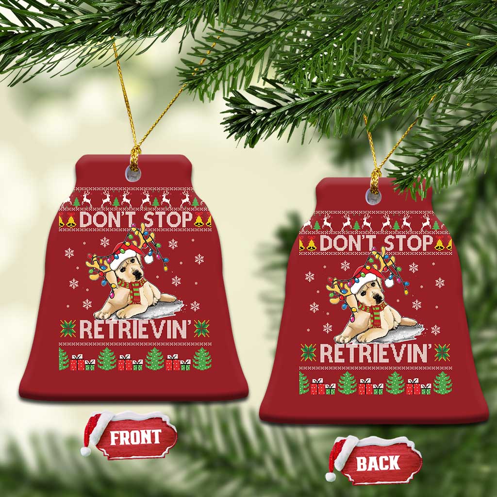Xmas Golden Retriever Christmas Ornament Don't Stop Retrievin Cute Reindeer Dog TS09