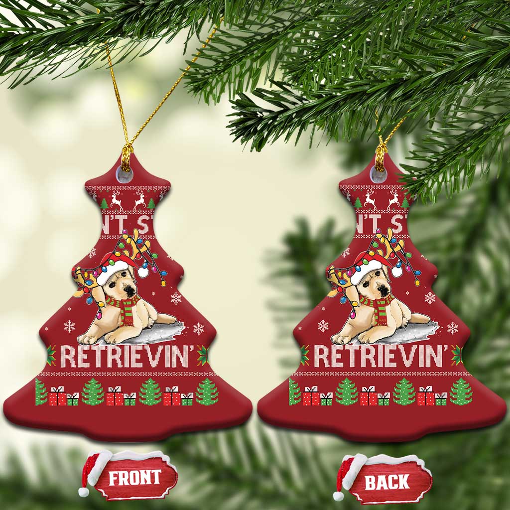 Xmas Golden Retriever Christmas Ornament Don't Stop Retrievin Cute Reindeer Dog TS09