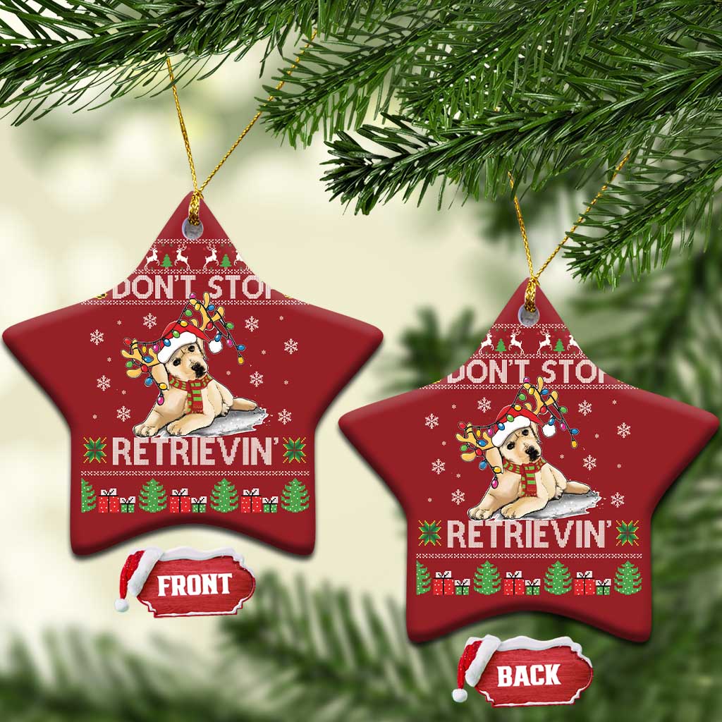 Xmas Golden Retriever Christmas Ornament Don't Stop Retrievin Cute Reindeer Dog TS09