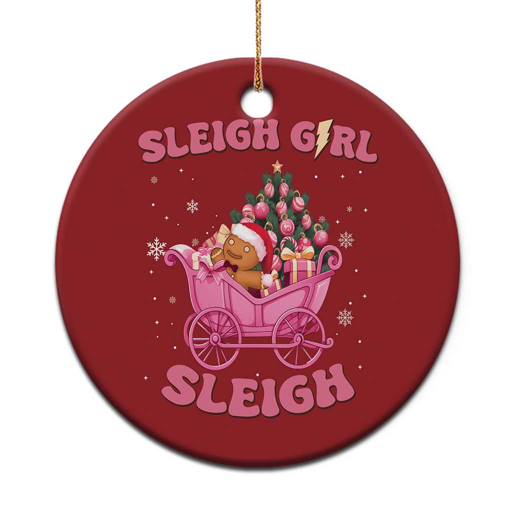 Groovy Gingerbread Sleigh Girl Sleigh Pink Xmas Christmas Ornament TS09
