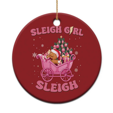 Groovy Gingerbread Sleigh Girl Sleigh Pink Xmas Christmas Ornament TS09