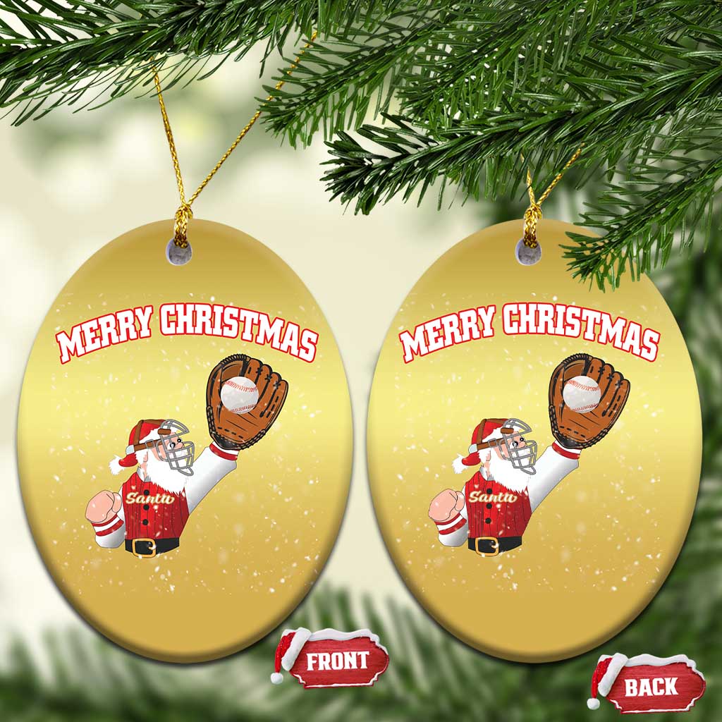 Xmas Baseball Christmas Ornament Funny Santa Playing Baseball Merry Christmas TS09