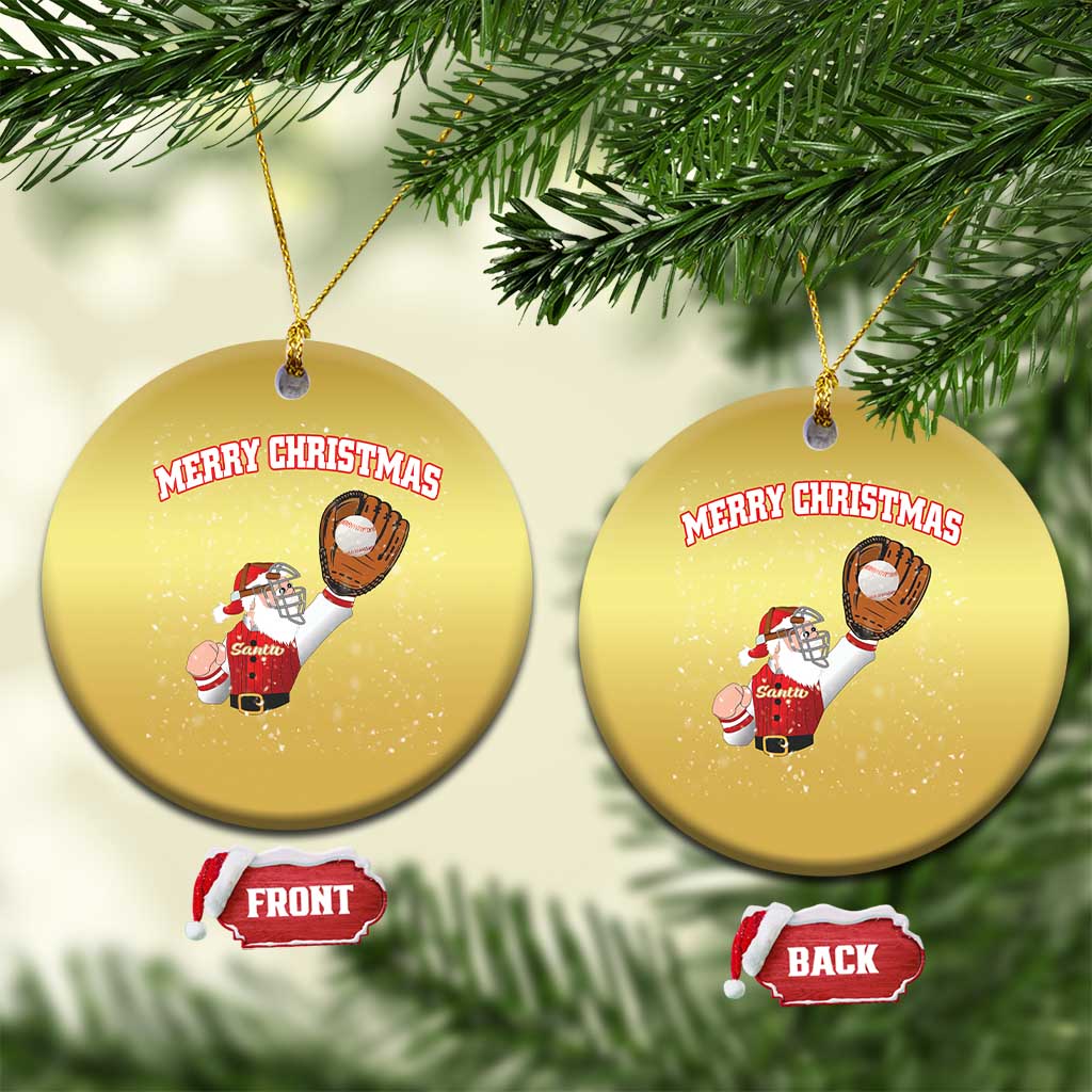 Xmas Baseball Christmas Ornament Funny Santa Playing Baseball Merry Christmas TS09