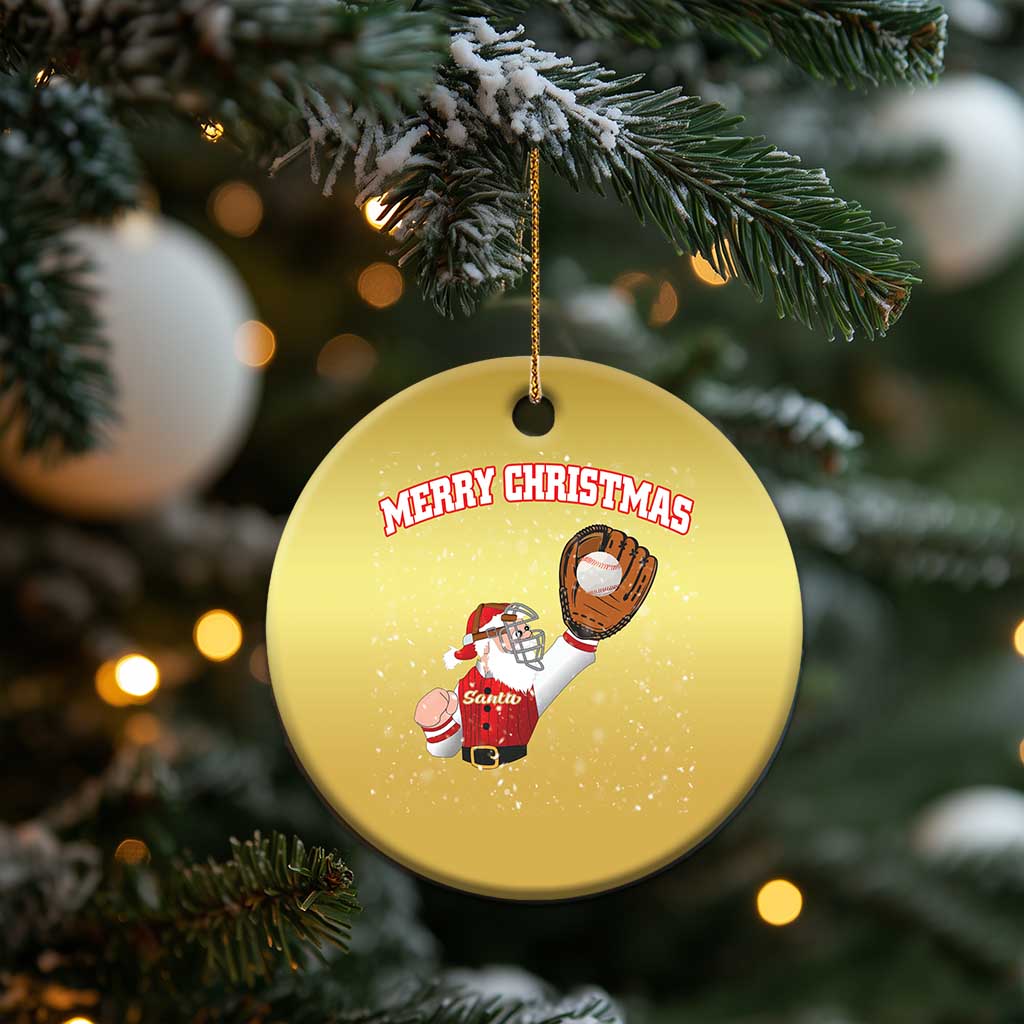 Xmas Baseball Christmas Ornament Funny Santa Playing Baseball Merry Christmas TS09