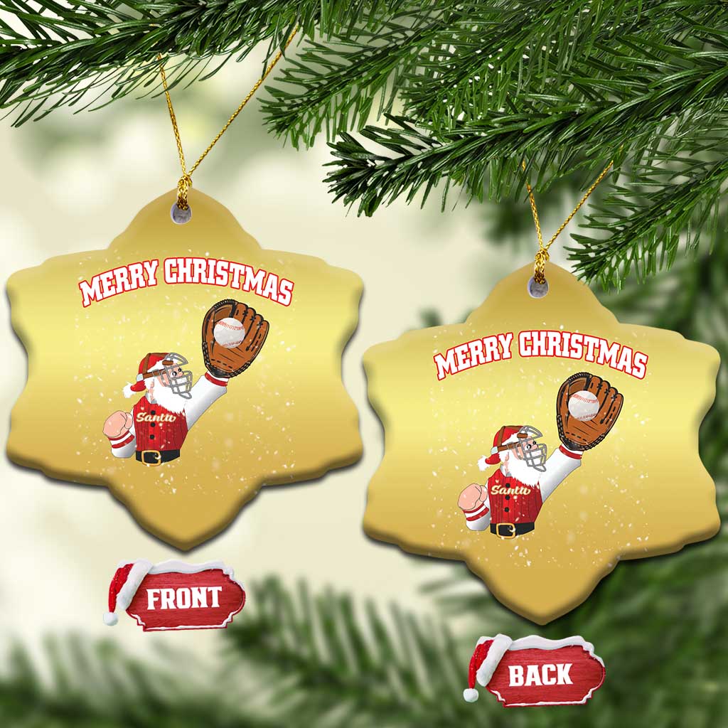 Xmas Baseball Christmas Ornament Funny Santa Playing Baseball Merry Christmas TS09