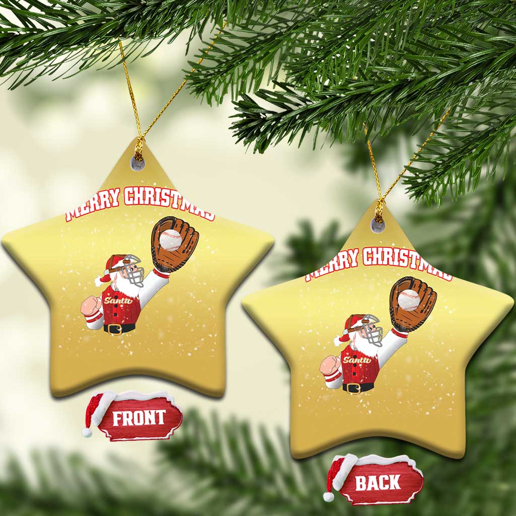 Xmas Baseball Christmas Ornament Funny Santa Playing Baseball Merry Christmas TS09