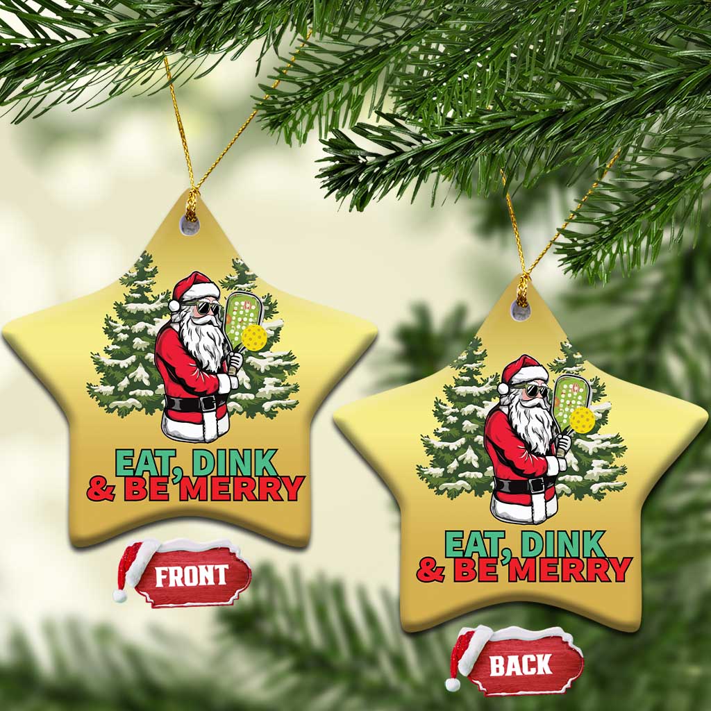 Funny Xmas Pickleball Christmas Ornament Eat Dink Be Merry Santa Pickleball Player TS09