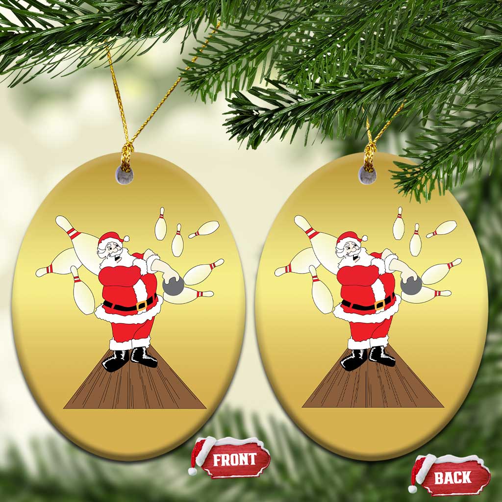 Xmas Bowling Christmas Ornament Funny Santa Playing Bowling Merry Christmas TS09