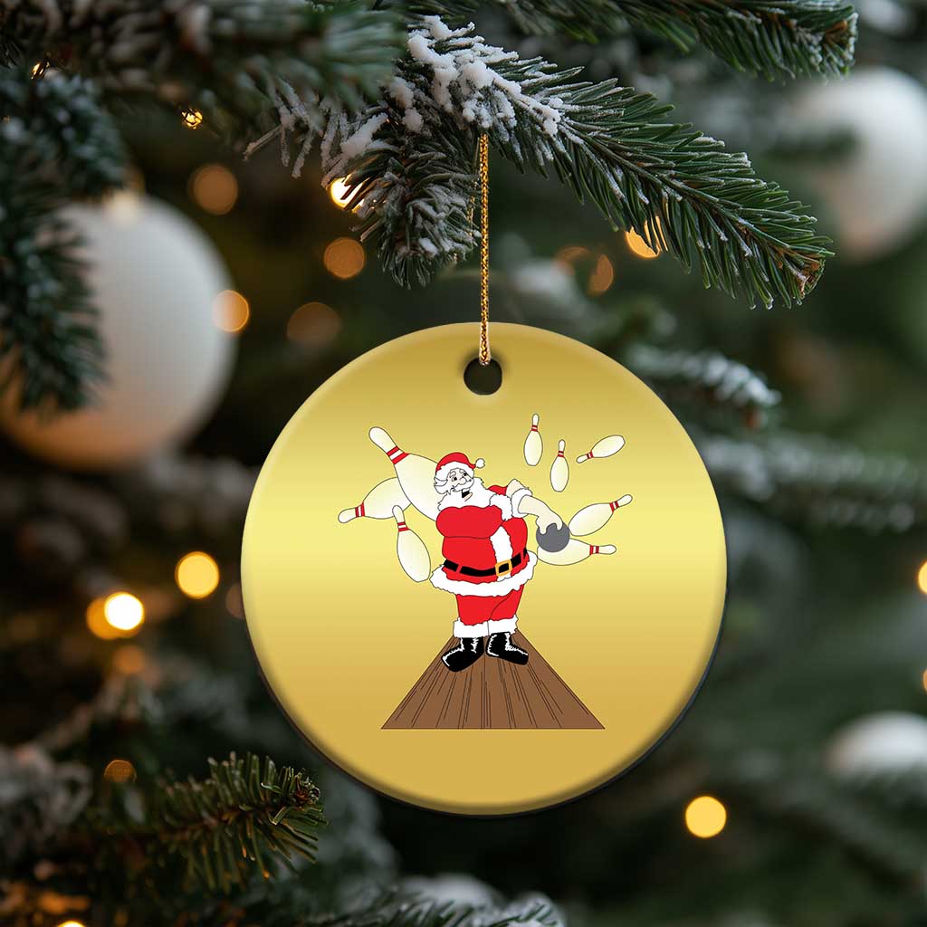 Xmas Bowling Christmas Ornament Funny Santa Playing Bowling Merry Christmas TS09