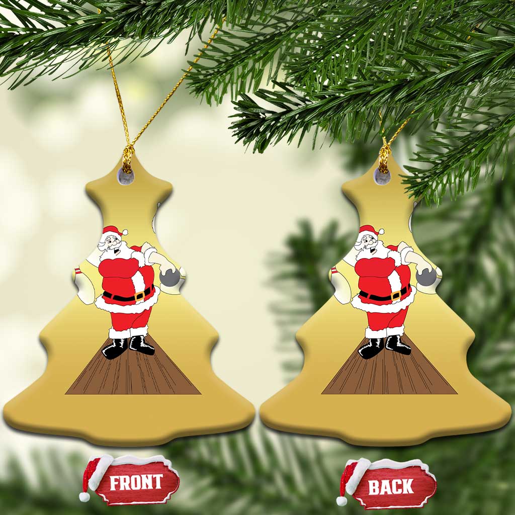Xmas Bowling Christmas Ornament Funny Santa Playing Bowling Merry Christmas TS09