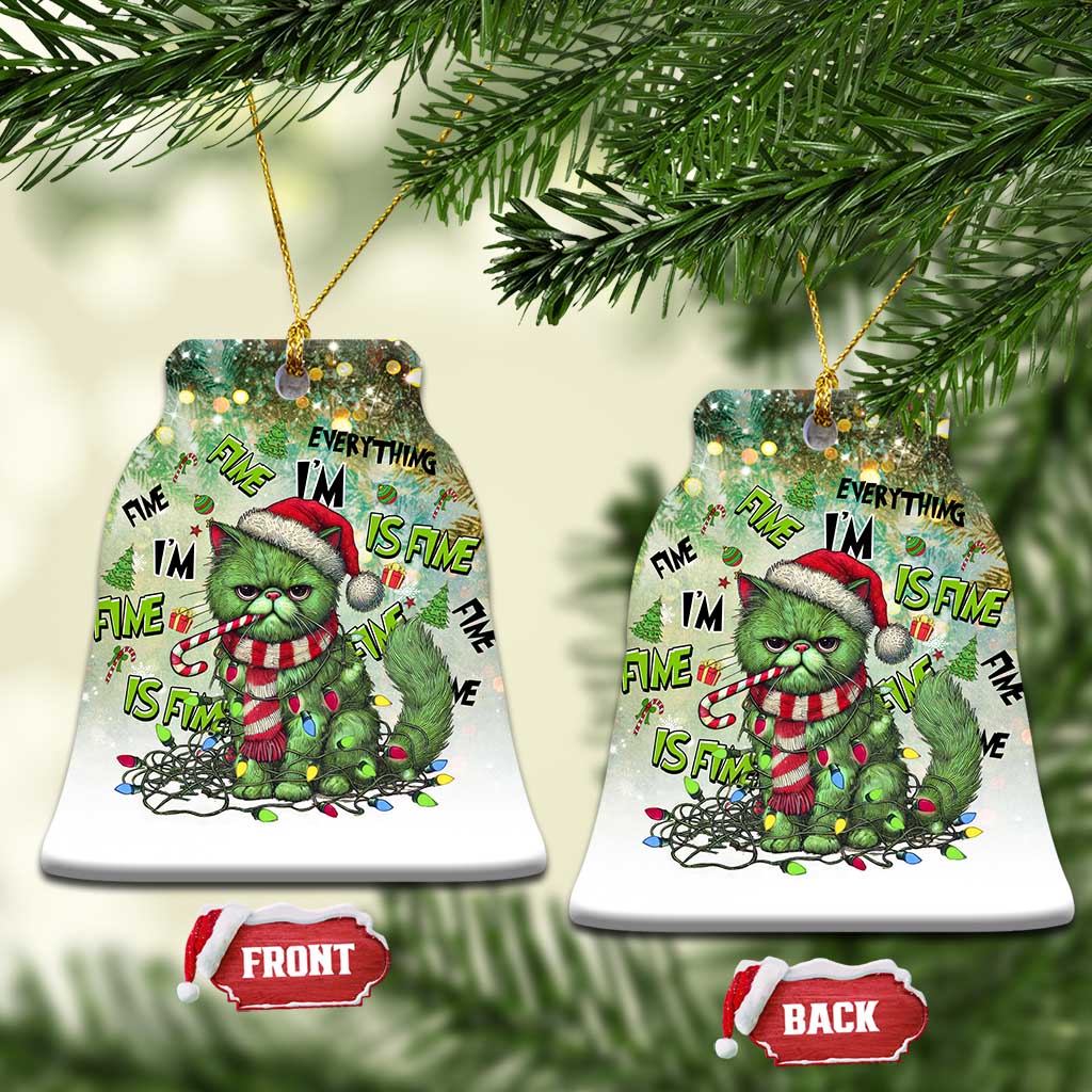 Funny Xmas Cat Christmas Ornament I'm Fine It's Fine Everything Is Fine TS09