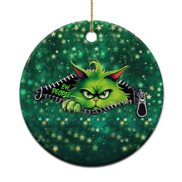 Funny Xmas Cat Ew People Christmas Ornament TS09