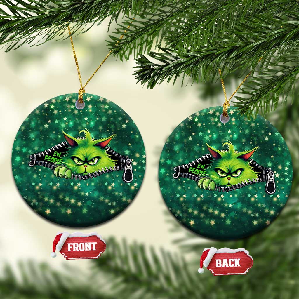 Funny Xmas Cat Ew People Christmas Ornament TS09
