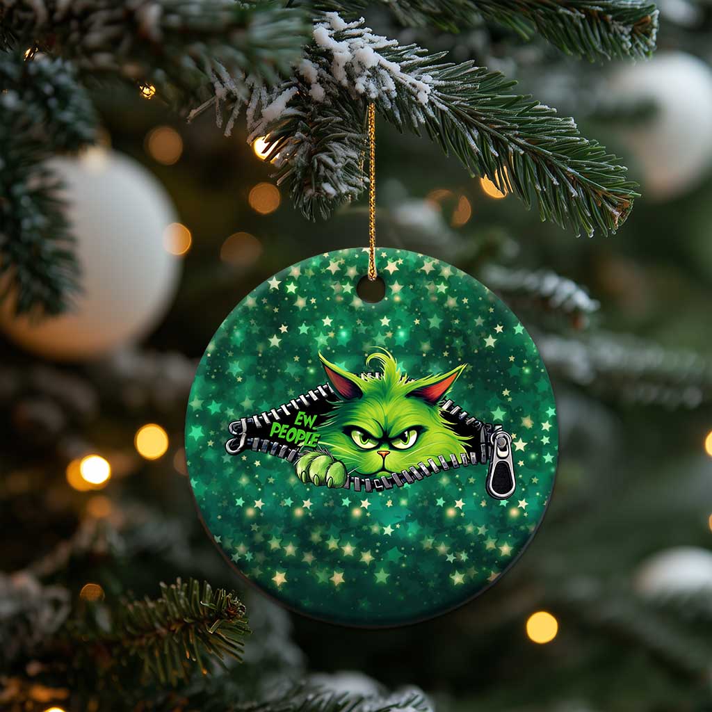 Funny Xmas Cat Ew People Christmas Ornament TS09