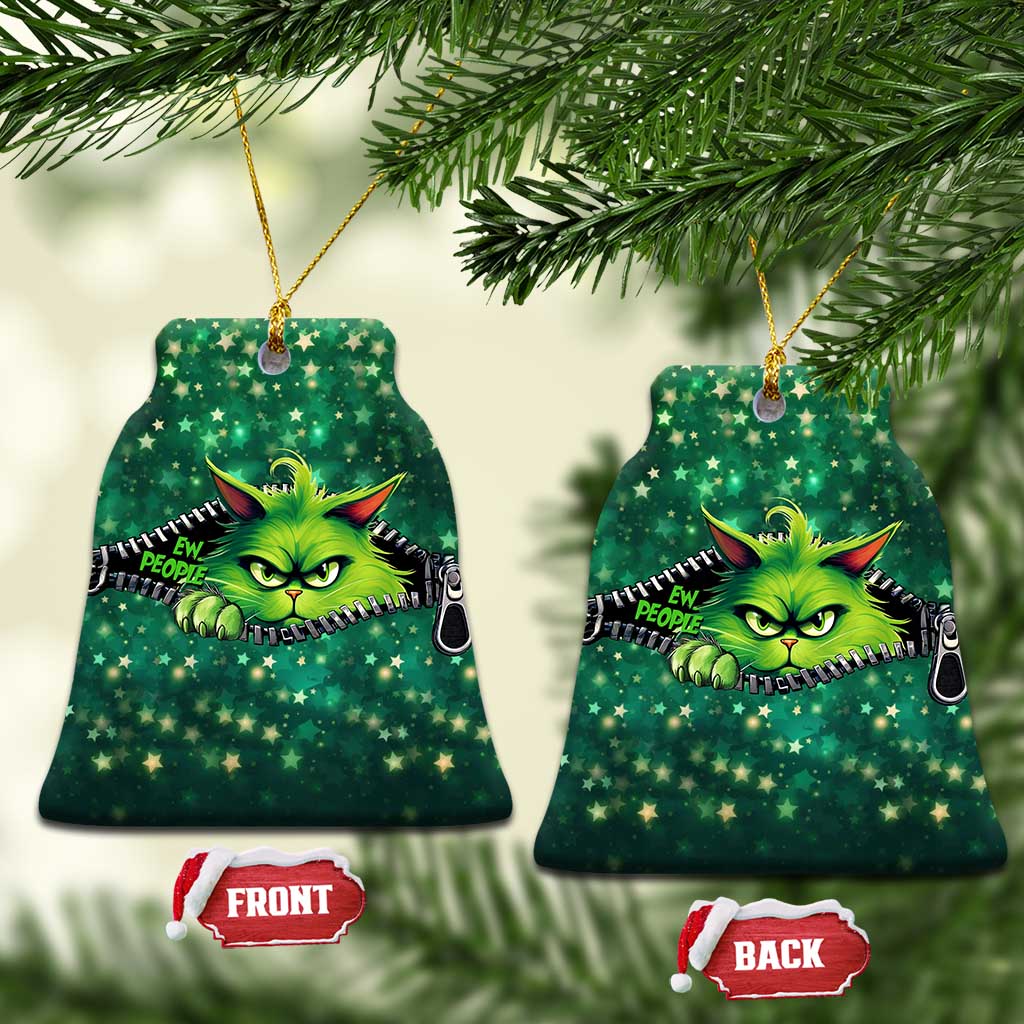 Funny Xmas Cat Ew People Christmas Ornament TS09