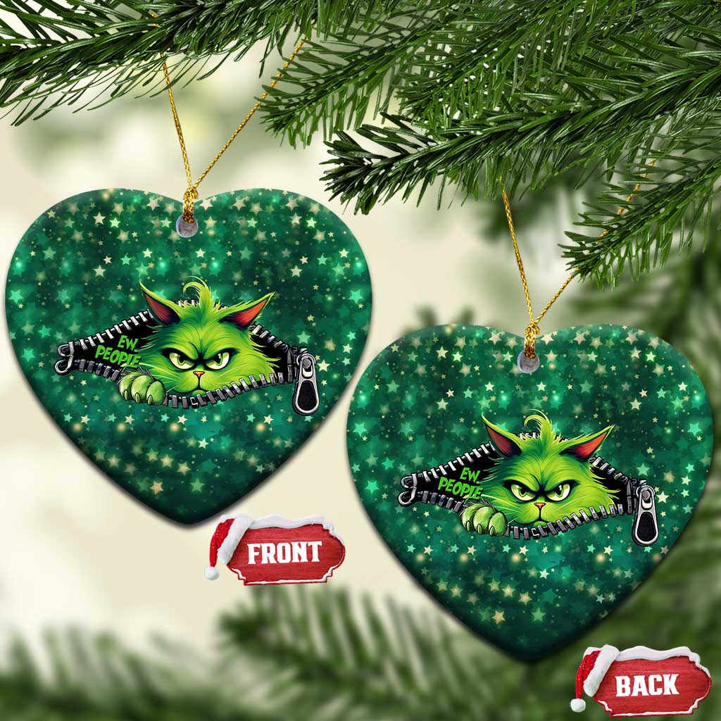 Funny Xmas Cat Ew People Christmas Ornament TS09