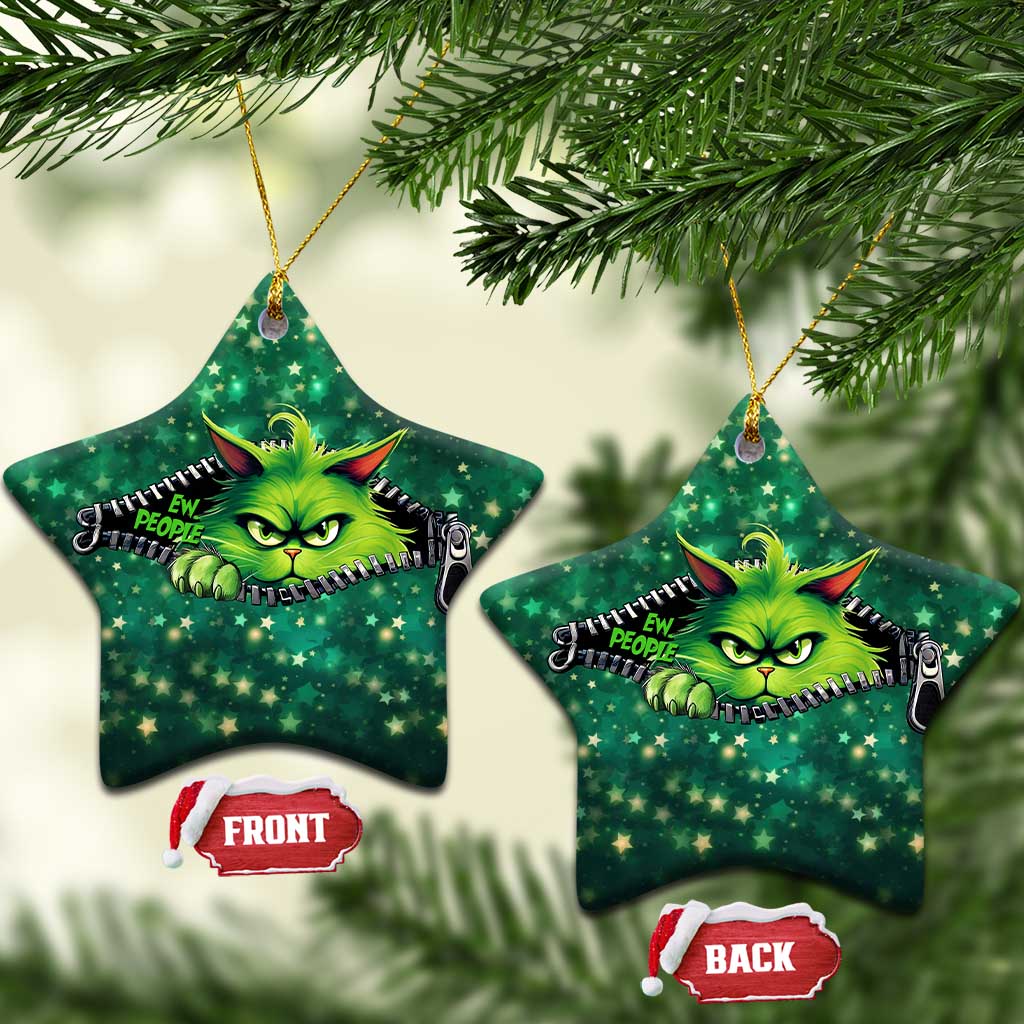 Funny Xmas Cat Ew People Christmas Ornament TS09