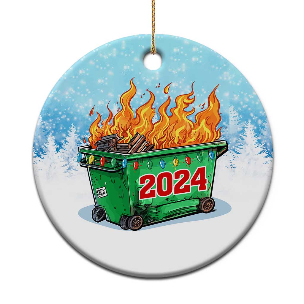 Funny Xmas Dumpster Fire 2024 Christmas Ornament TS09