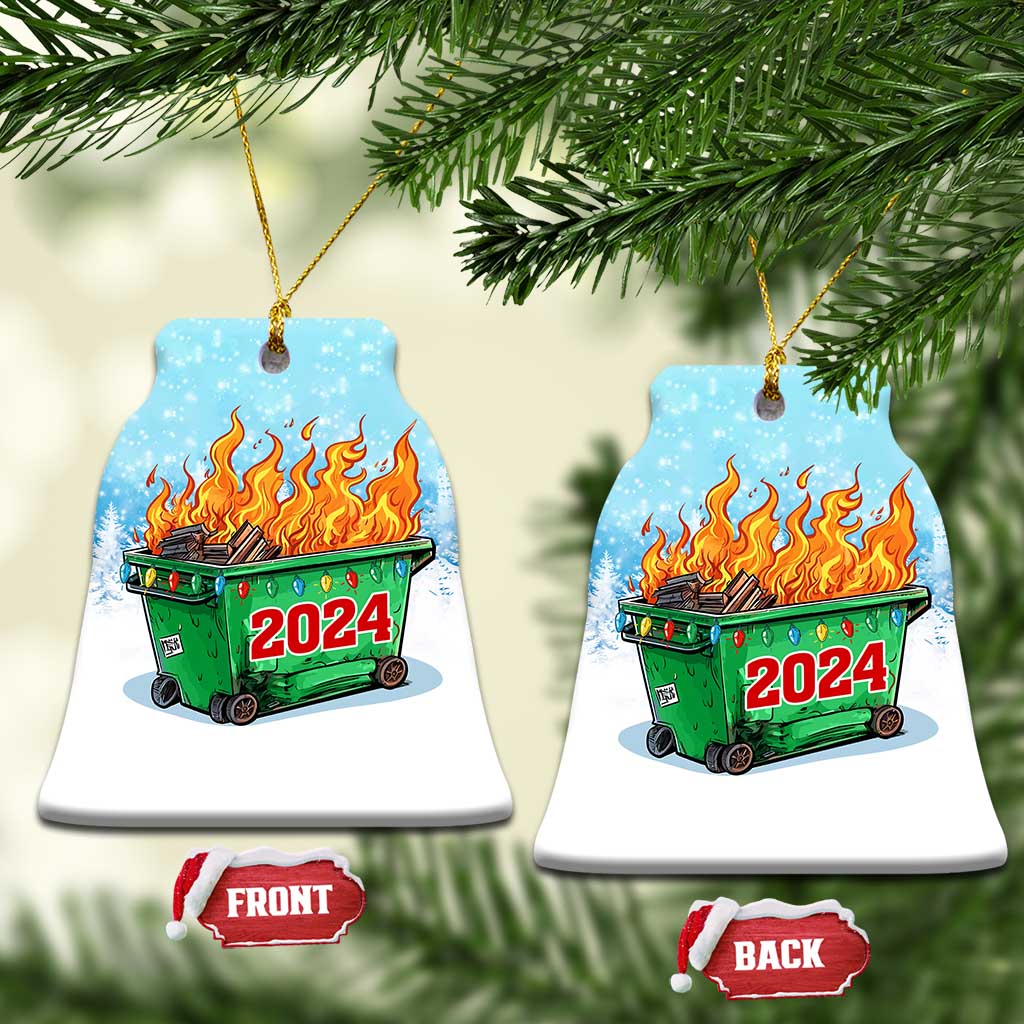 Funny Xmas Dumpster Fire 2024 Christmas Ornament TS09