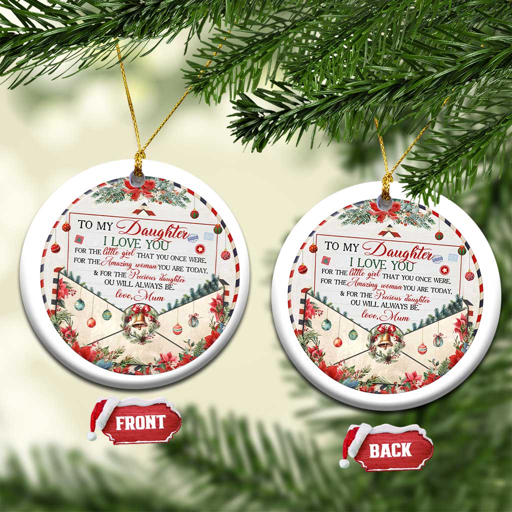 Xmas Daughter Gifts From Mom Christmas Ornament To My Daughter I Love You TS09