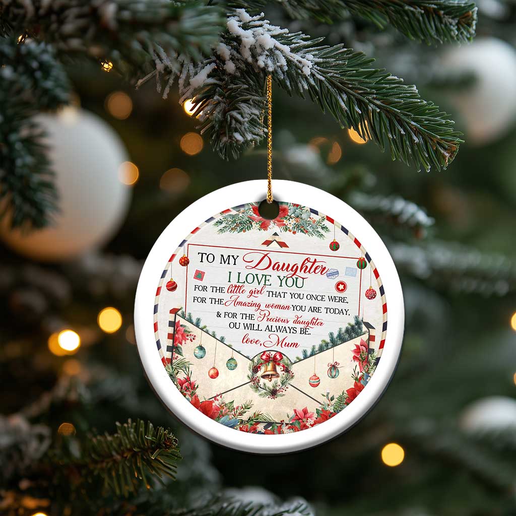 Xmas Daughter Gifts From Mom Christmas Ornament To My Daughter I Love You TS09