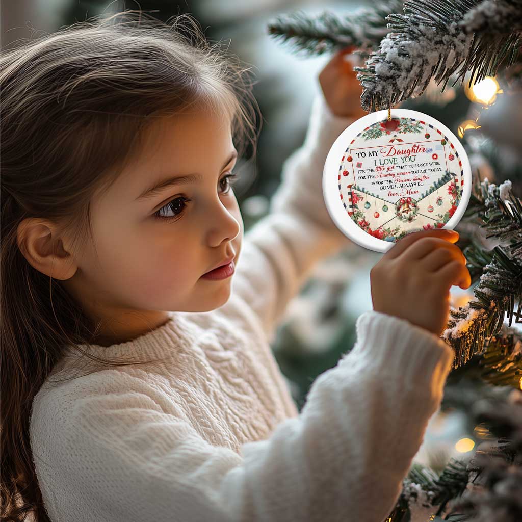 Xmas Daughter Gifts From Mom Christmas Ornament To My Daughter I Love You TS09
