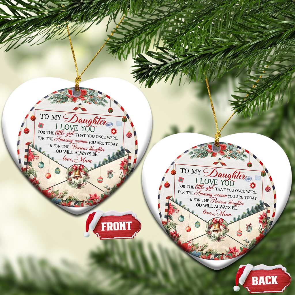 Xmas Daughter Gifts From Mom Christmas Ornament To My Daughter I Love You TS09