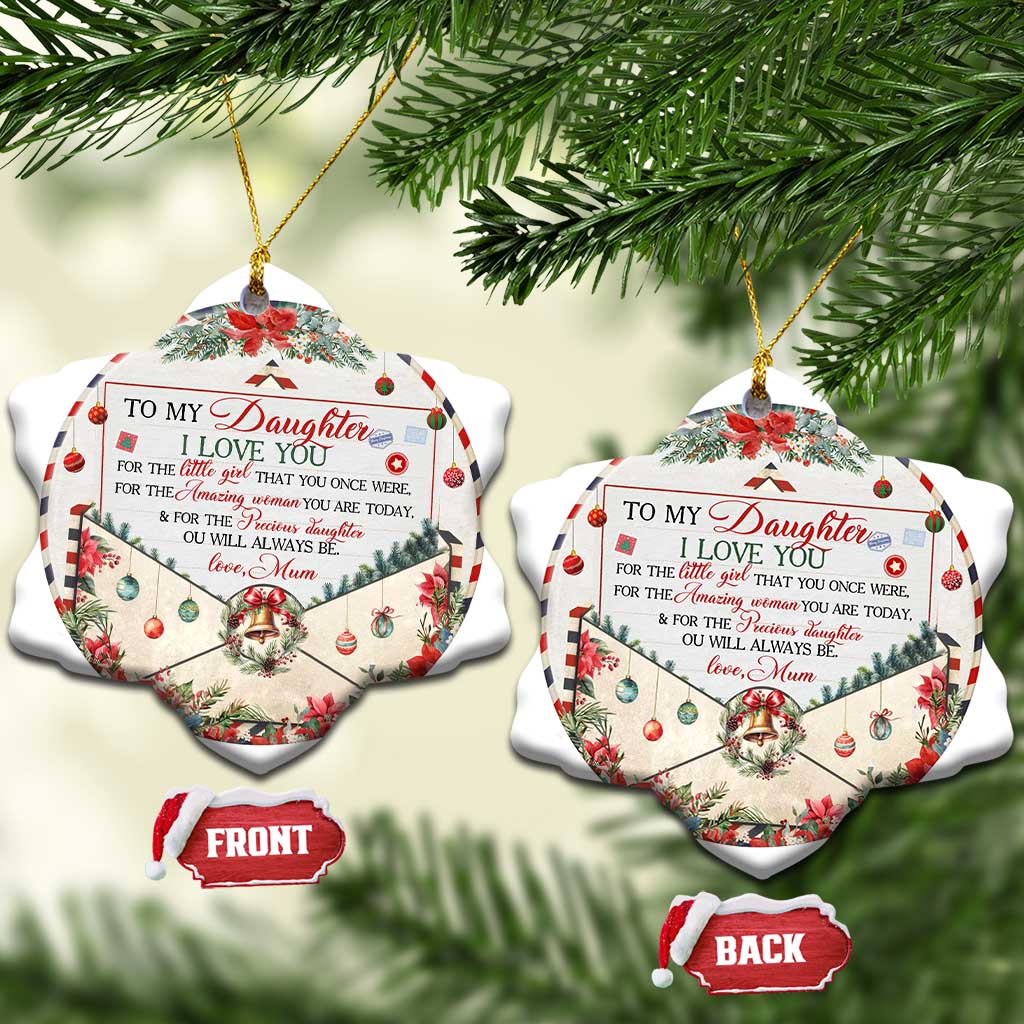 Xmas Daughter Gifts From Mom Christmas Ornament To My Daughter I Love You TS09