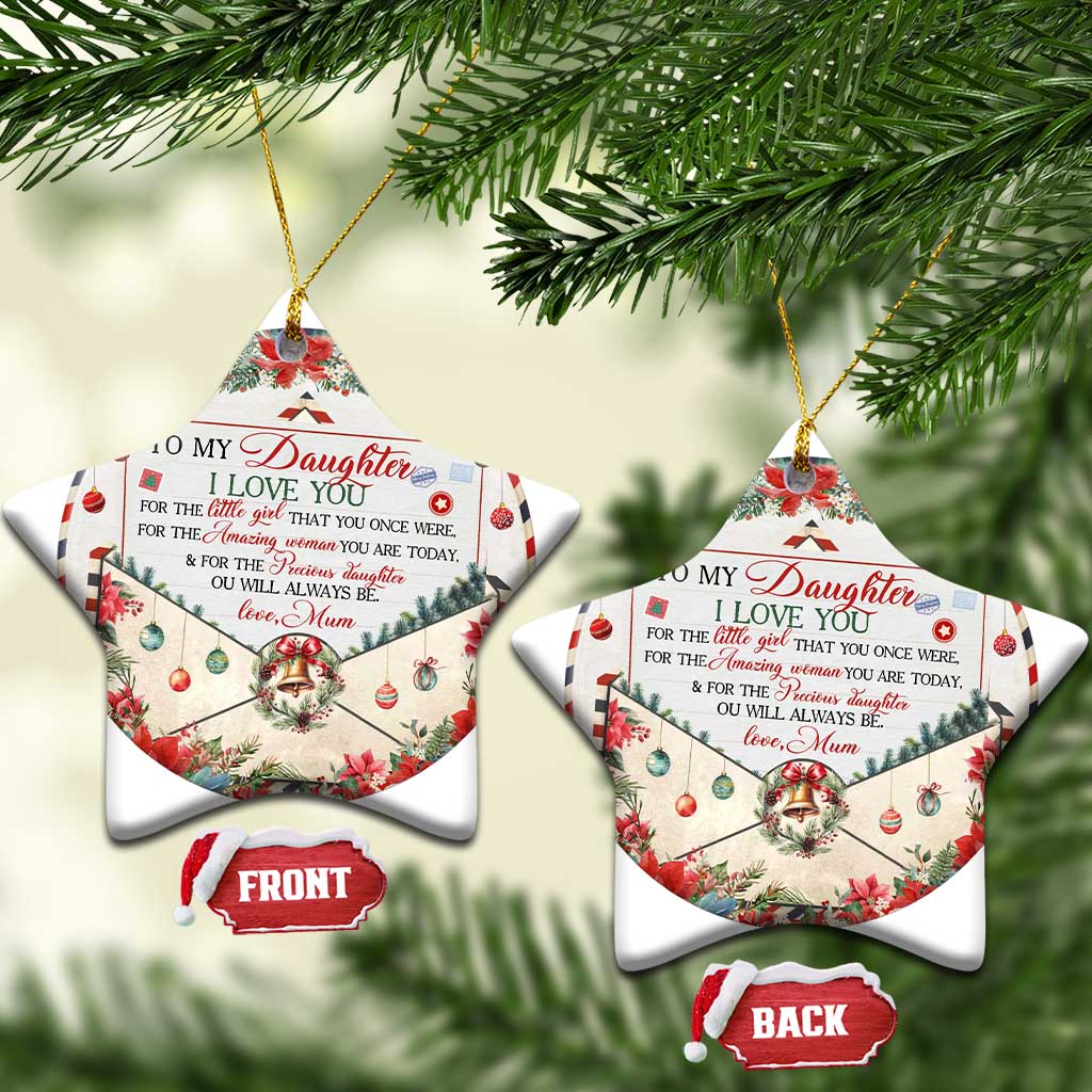 Xmas Daughter Gifts From Mom Christmas Ornament To My Daughter I Love You TS09