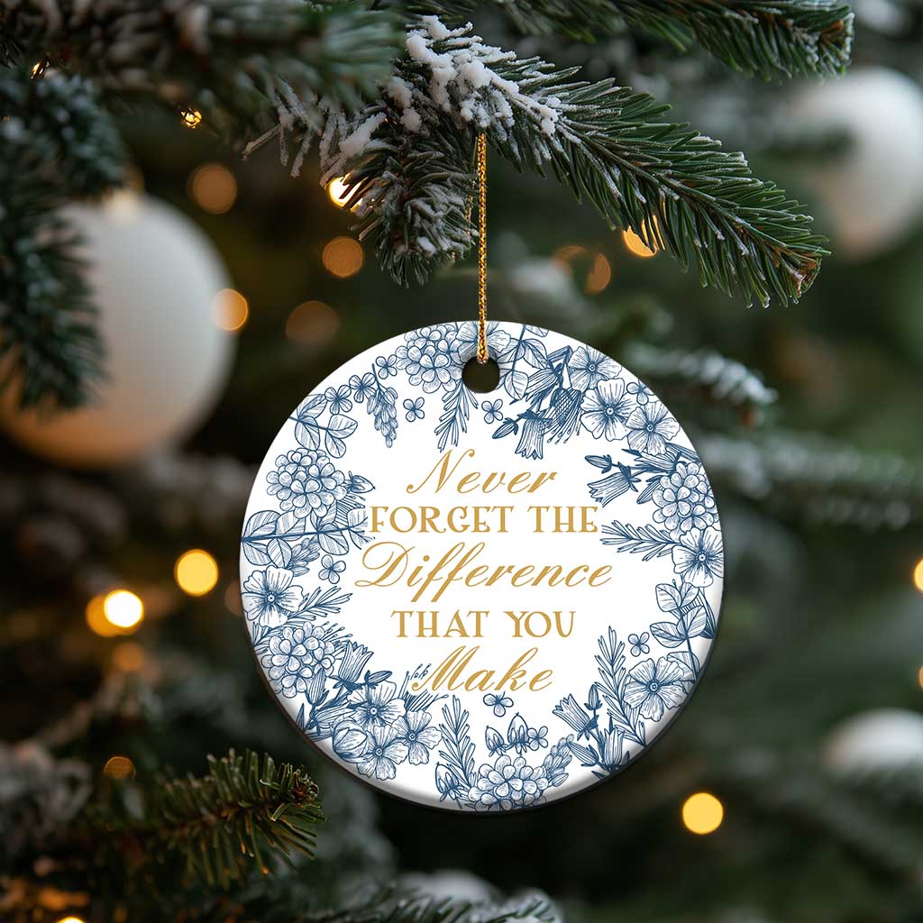 Thank You Gifts Christmas Ornament Never Forget The Difference That You Make Xmas TS09