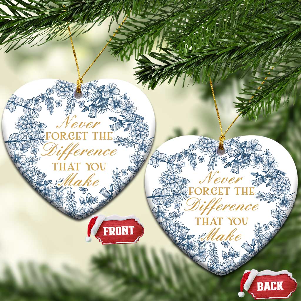 Thank You Gifts Christmas Ornament Never Forget The Difference That You Make Xmas TS09