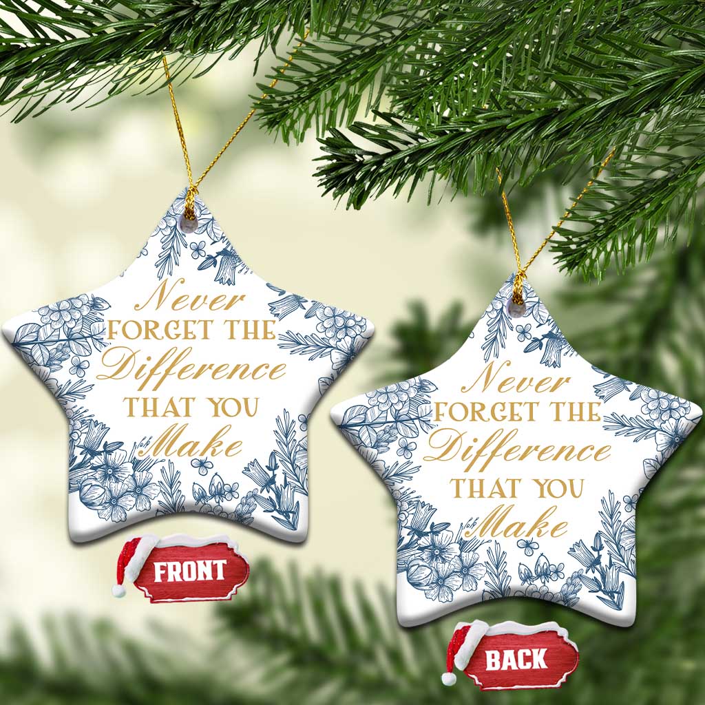 Thank You Gifts Christmas Ornament Never Forget The Difference That You Make Xmas TS09