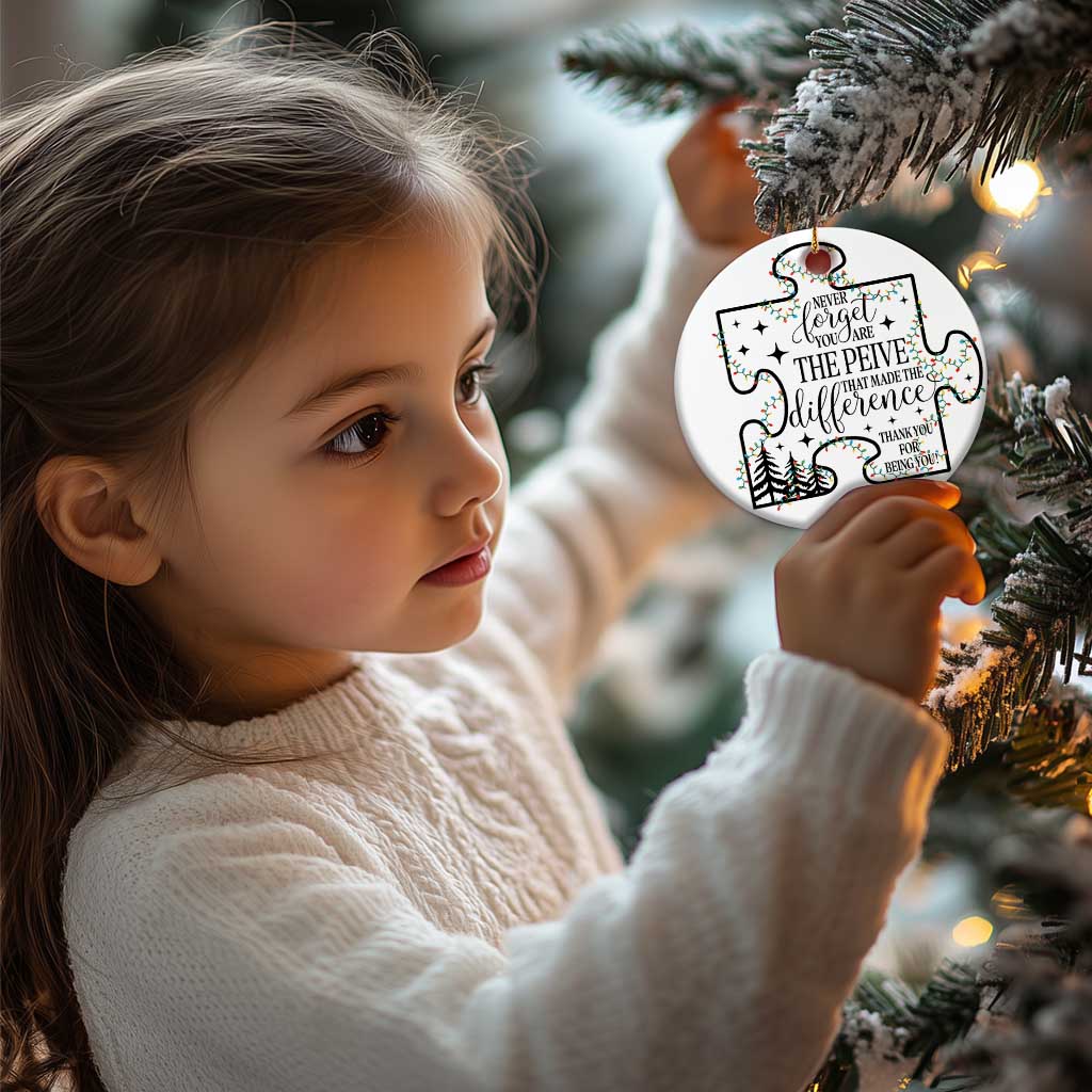 Thank You Gifts Christmas Ornament Never Forget You Are The Piece That Made The Difference TS09