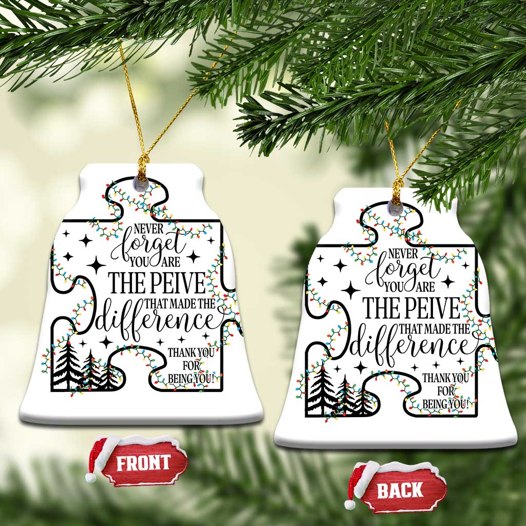 Thank You Gifts Christmas Ornament Never Forget You Are The Piece That Made The Difference TS09