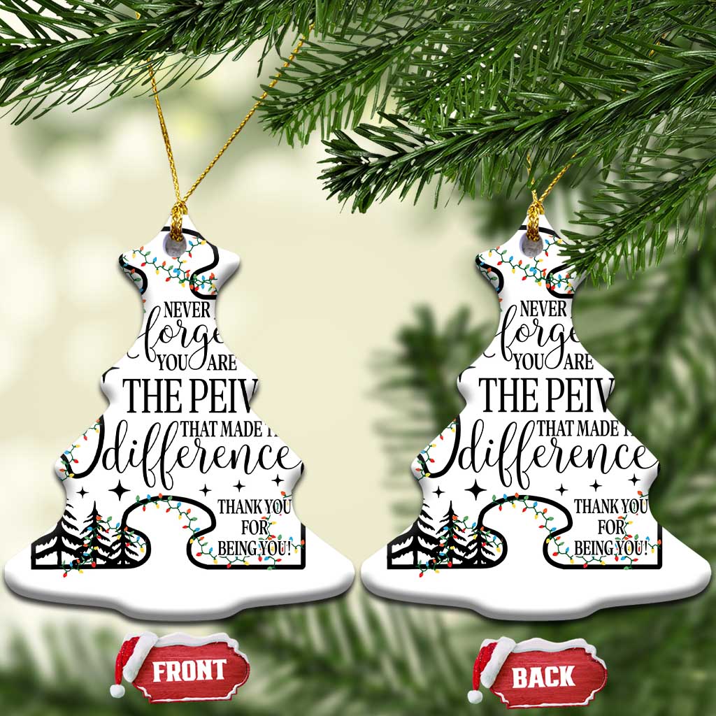 Thank You Gifts Christmas Ornament Never Forget You Are The Piece That Made The Difference TS09