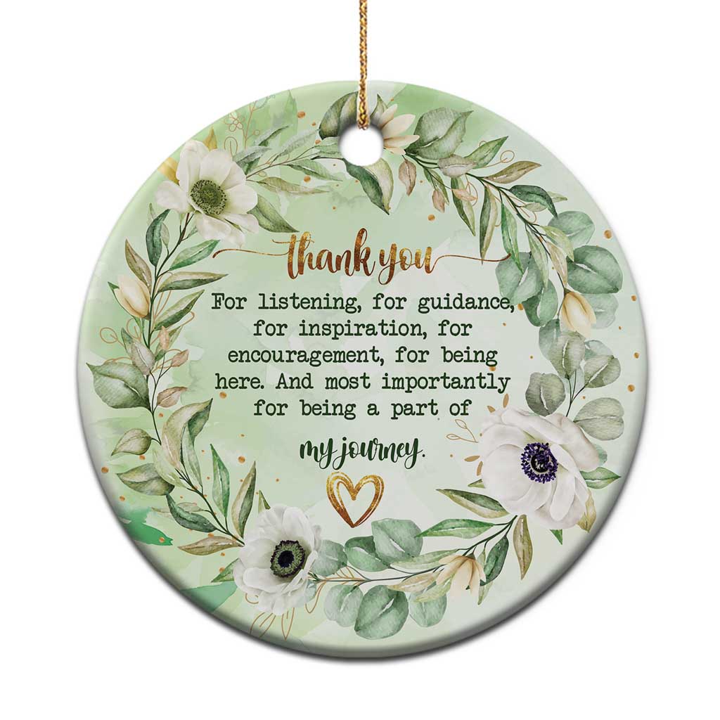 Thank You Gifts Christmas Ornament Most Importantly For Being A Part Of My Journey TS09
