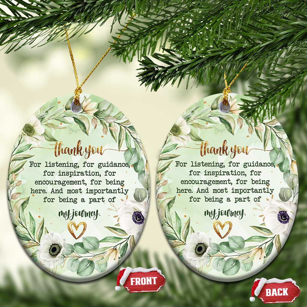 Thank You Gifts Christmas Ornament Most Importantly For Being A Part Of My Journey TS09
