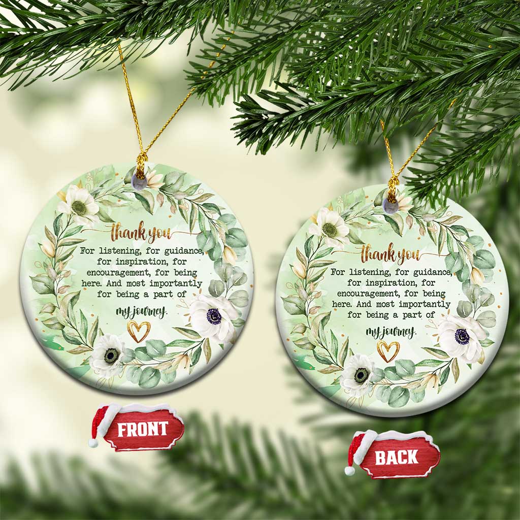 Thank You Gifts Christmas Ornament Most Importantly For Being A Part Of My Journey TS09