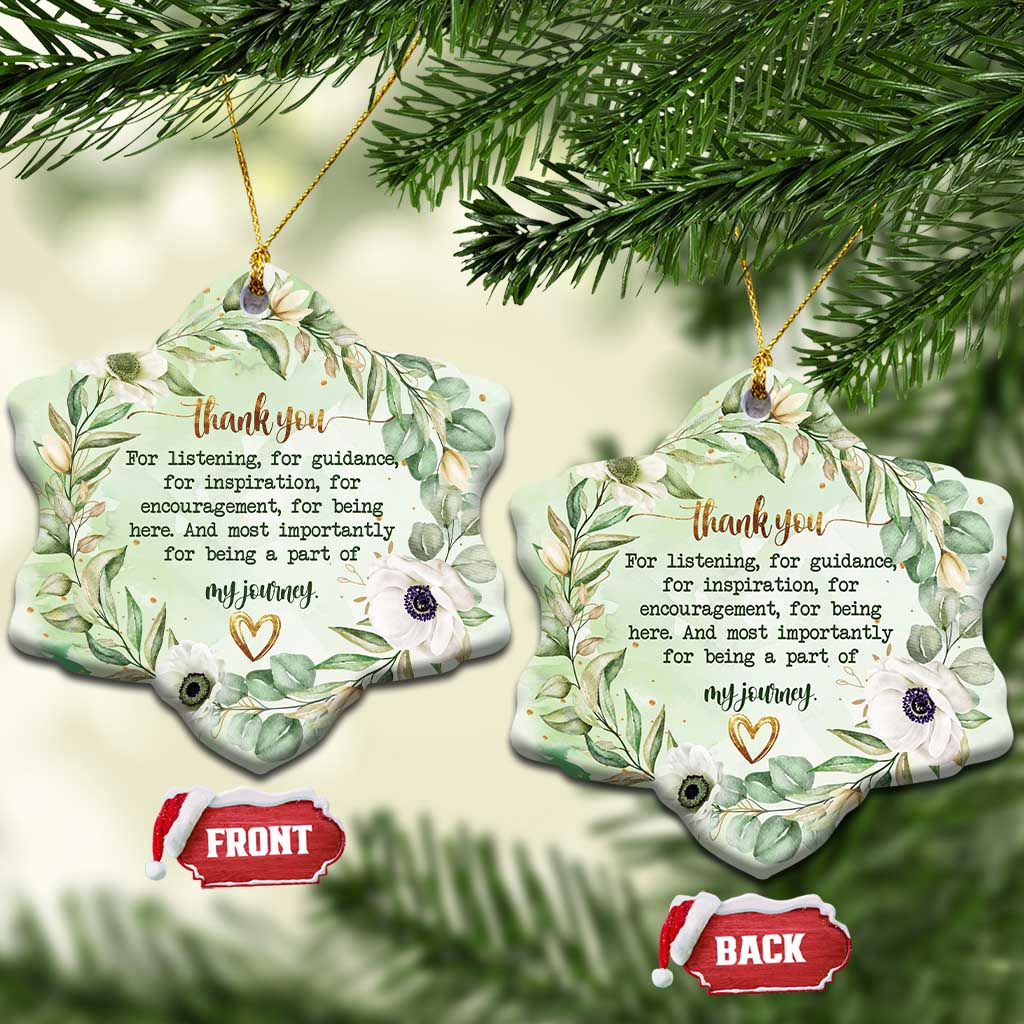 Thank You Gifts Christmas Ornament Most Importantly For Being A Part Of My Journey TS09
