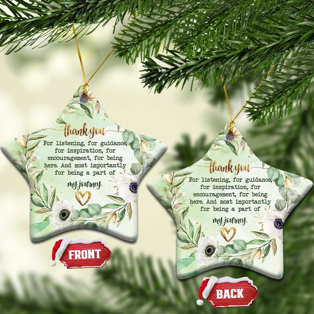 Thank You Gifts Christmas Ornament Most Importantly For Being A Part Of My Journey TS09