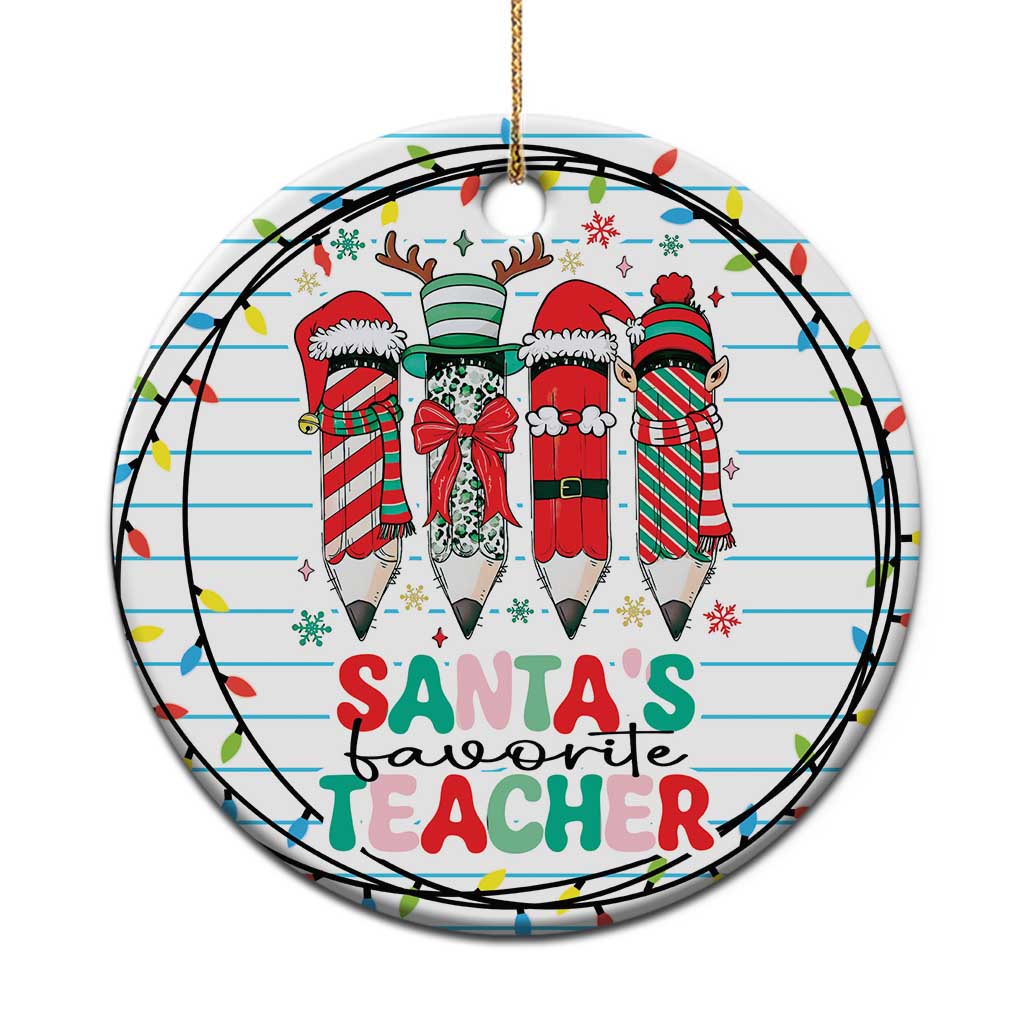 Xmas Teacher Christmas Ornament Santa's Favorite Teacher TS09