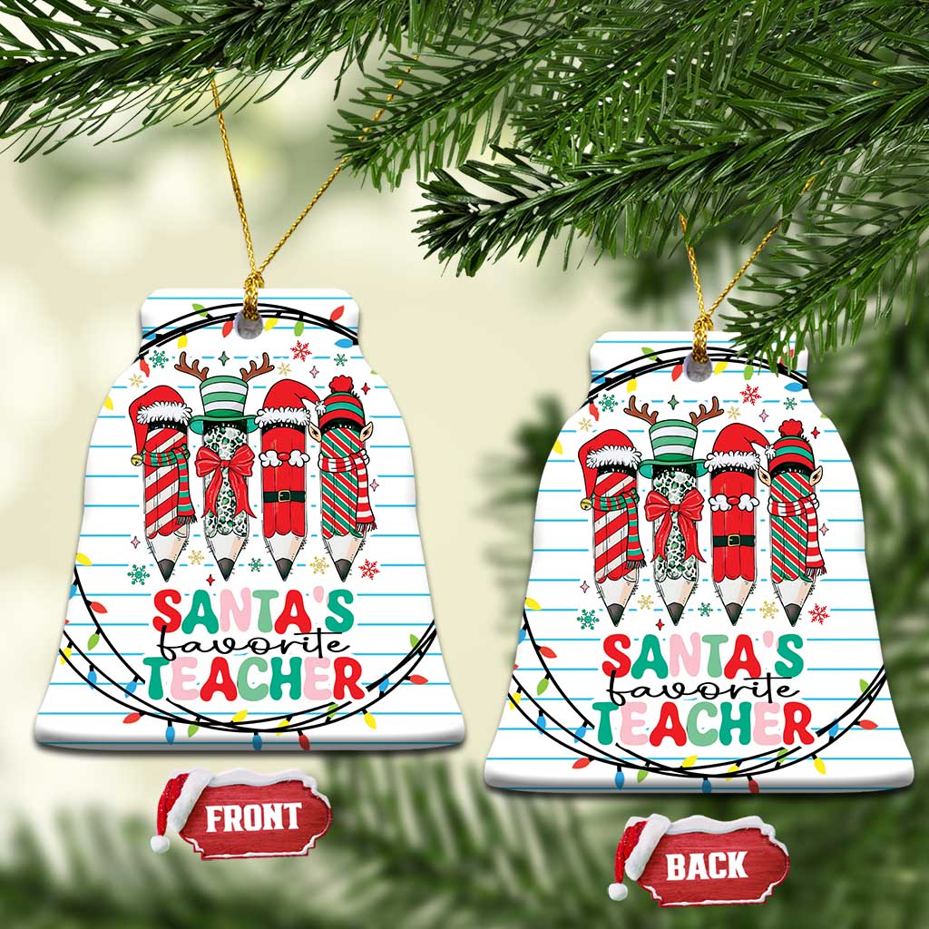 Xmas Teacher Christmas Ornament Santa's Favorite Teacher TS09