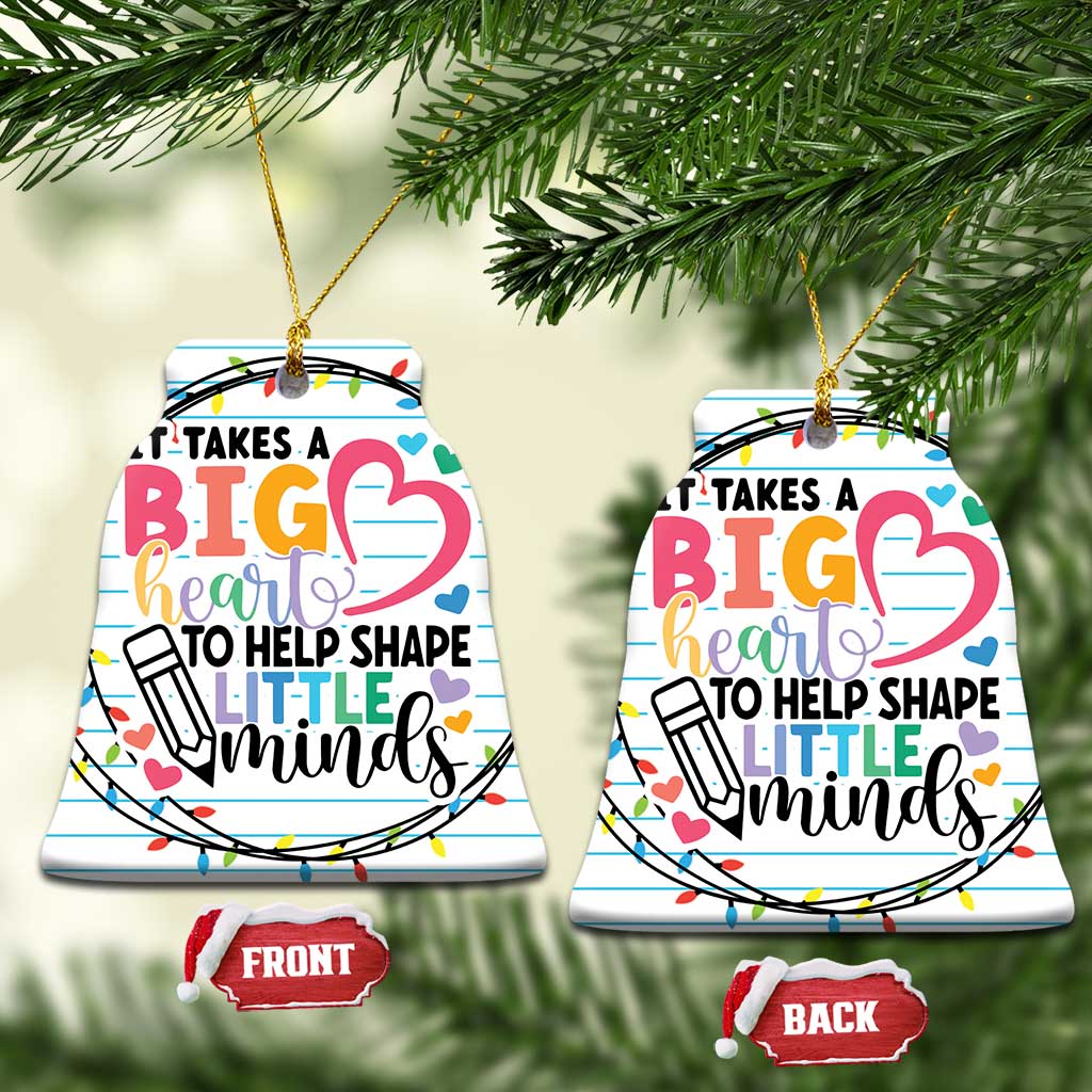 Xmas Teacher Christmas Ornament It Takes A Big Heart To Teach Little Minds TS09