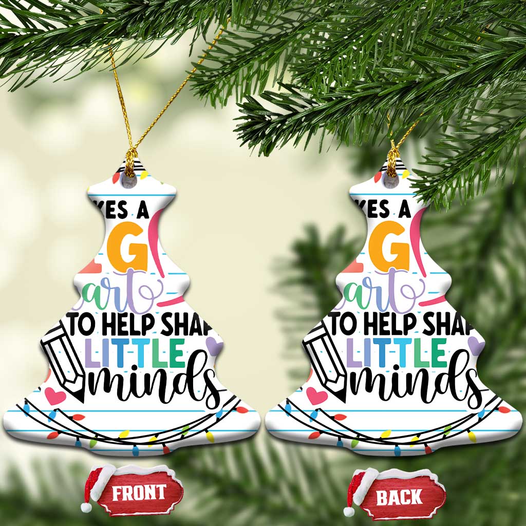 Xmas Teacher Christmas Ornament It Takes A Big Heart To Teach Little Minds TS09