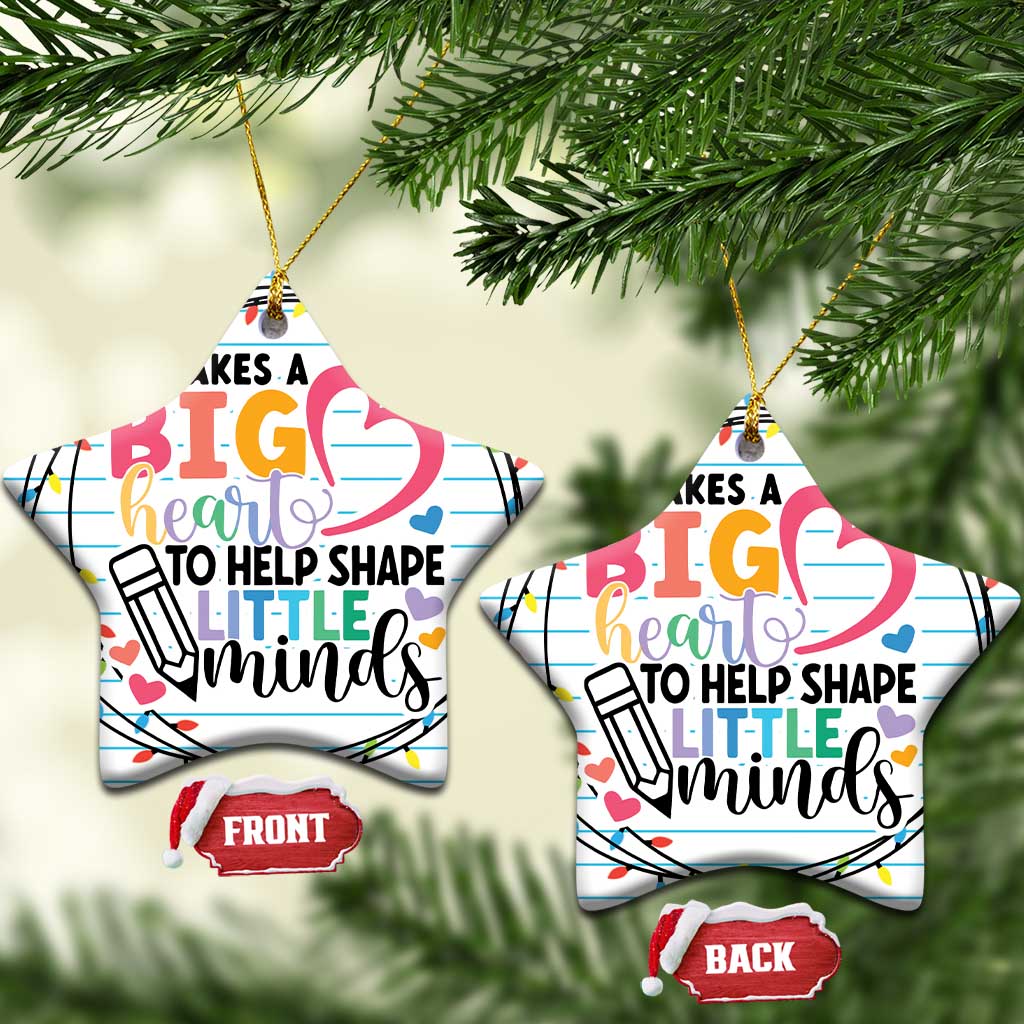 Xmas Teacher Christmas Ornament It Takes A Big Heart To Teach Little Minds TS09