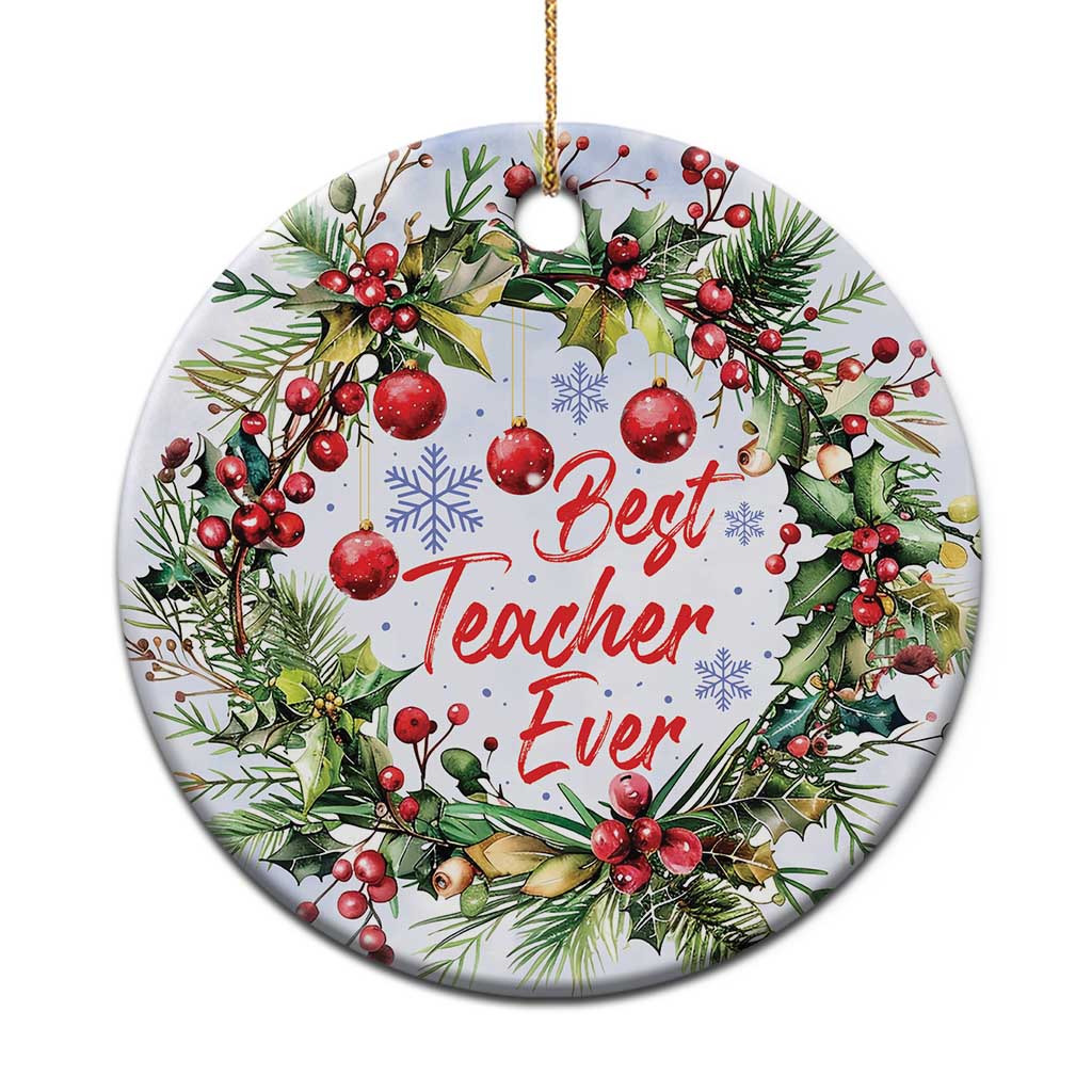 Xmas Best Teacher Ever Christmas Ornament TS09