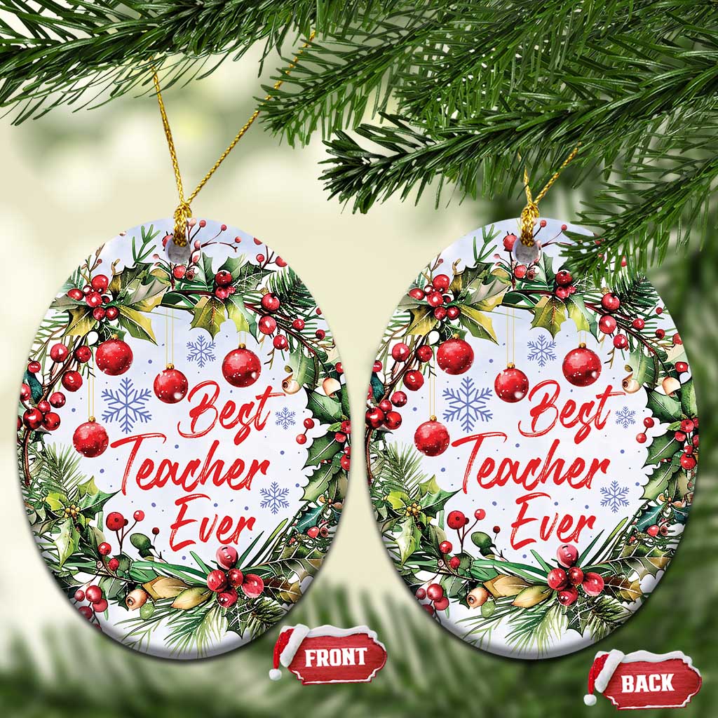 Xmas Best Teacher Ever Christmas Ornament TS09