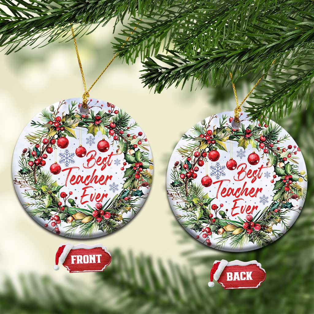 Xmas Best Teacher Ever Christmas Ornament TS09