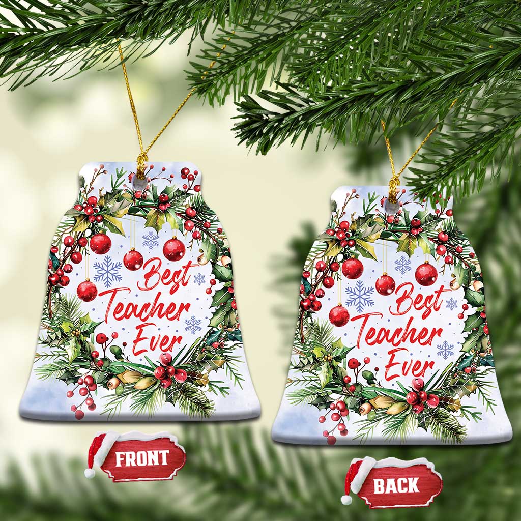 Xmas Best Teacher Ever Christmas Ornament TS09